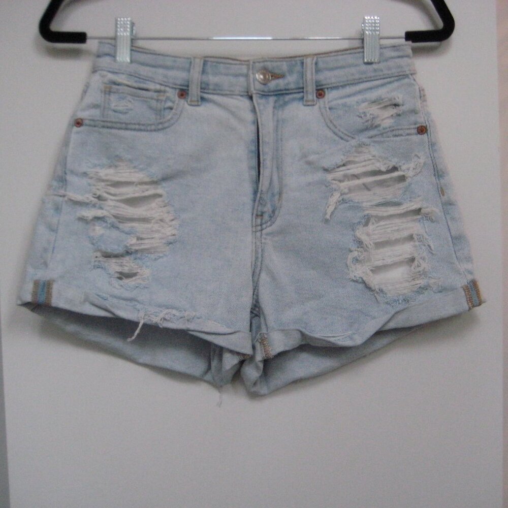 American Eagle light wash distressed jean shorts